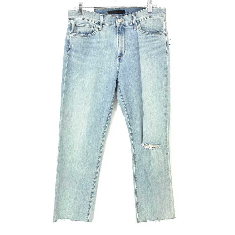 Joe's Jeans Women's Sz 30 The Lara Mid Rise Cigarette Crop Distressed Jeans NWT